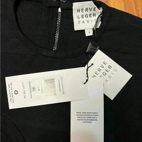 NWT Hervé Léger Milano Molded Cup Bandage Crop Top Black - Picture 6 of 7